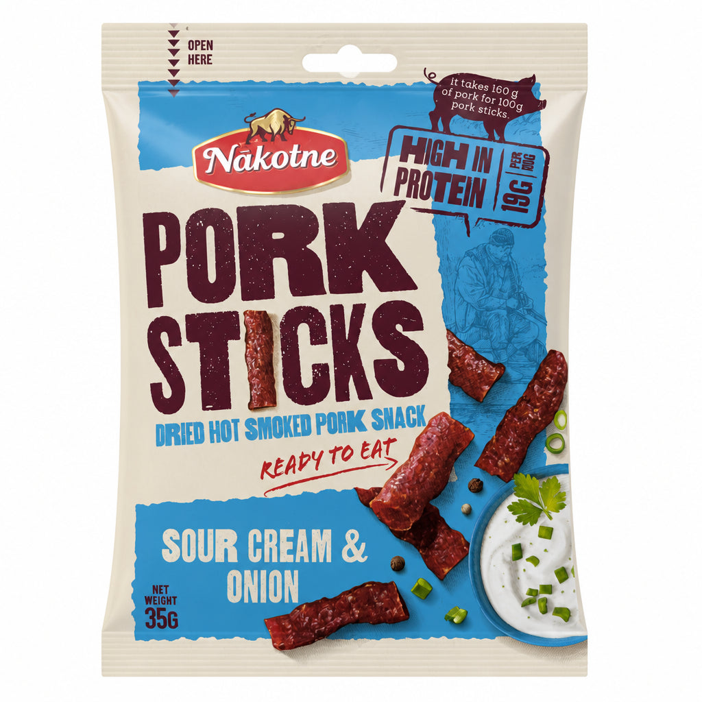 PORK Sticks Sour Cream & Onion - snack di maiale 35g