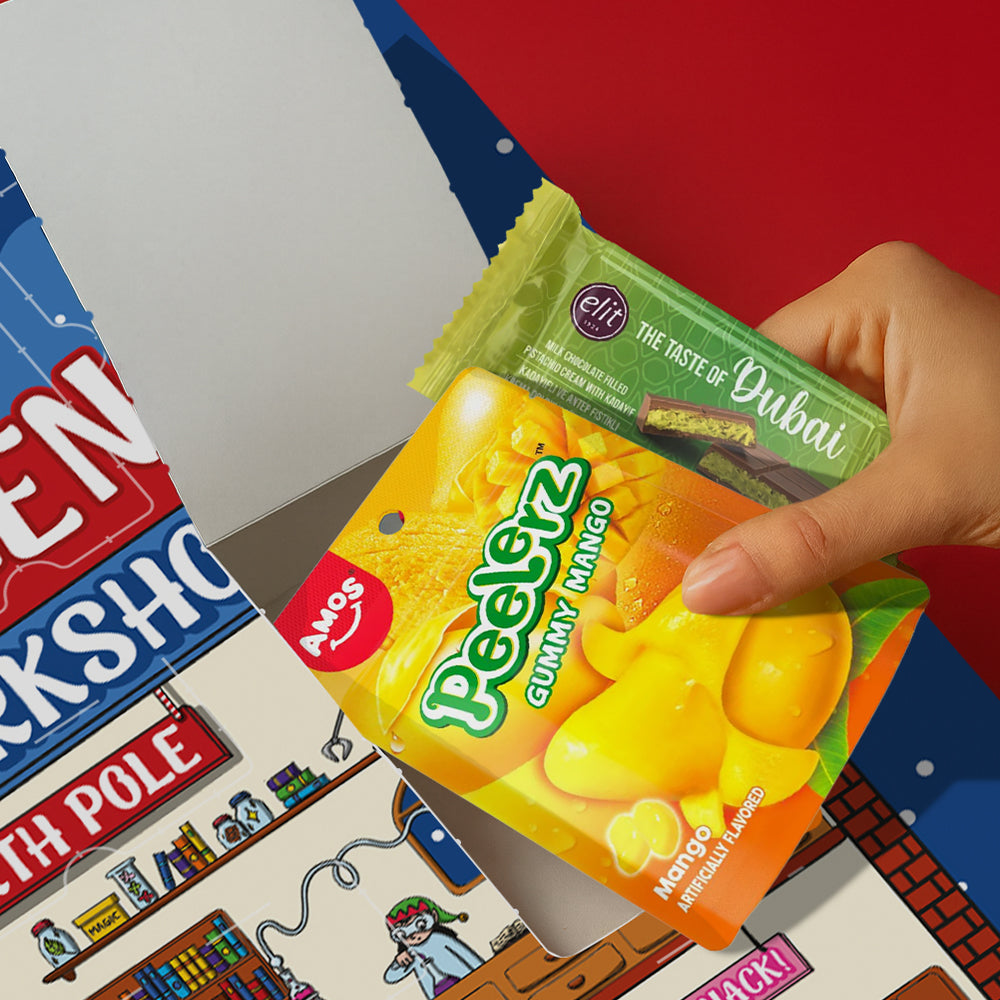 Calendrier de l'Avent avec double snack dans chaque case 