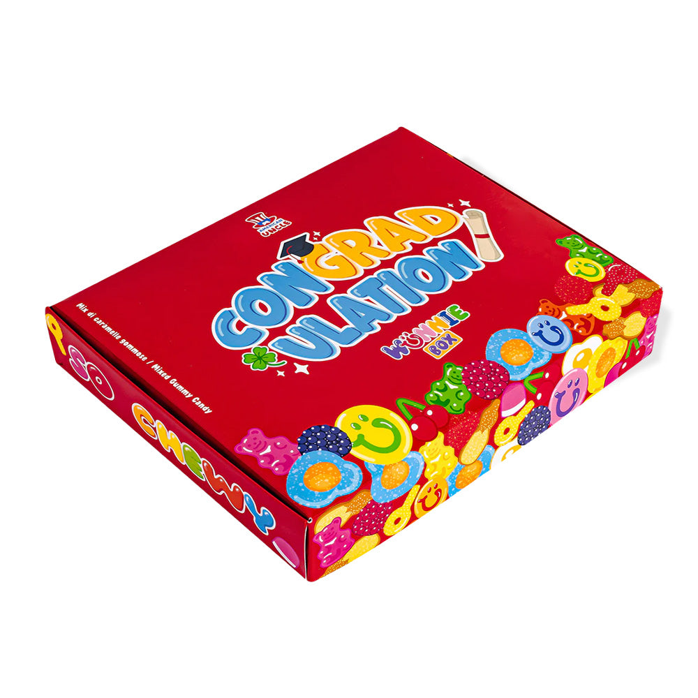 Wunnie box "Félicitations", boîte de bonbons gélifiés à composer avec les préférés du diplômé - 1 kg 