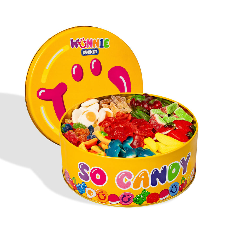 Wunnie Bucket Smile, latta di caramelle gommose d scegliere fino a 2kg