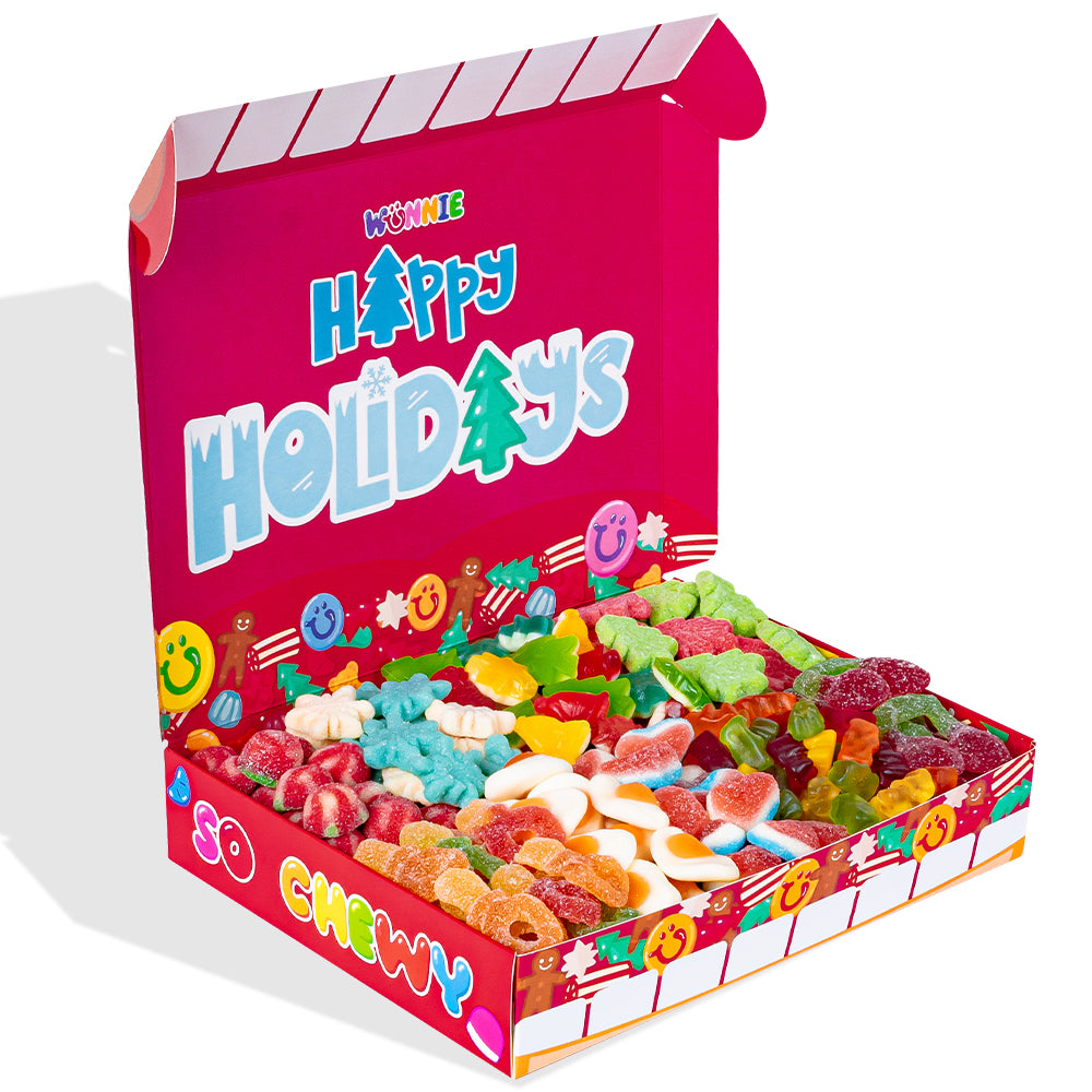 Wunnie box “Joyeuses Fêtes”, boîte de bonbons gélifiés à composer avec vos saveurs préférées 