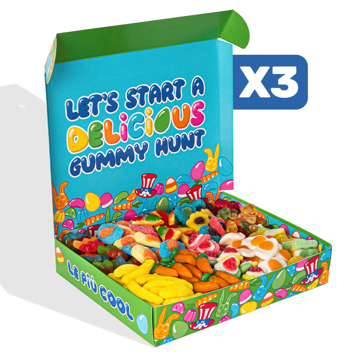 3 Wunnie box “Joyeuses Pâques”, 3 Candy box à composer avec vos bonbons gélifiés préférés 
