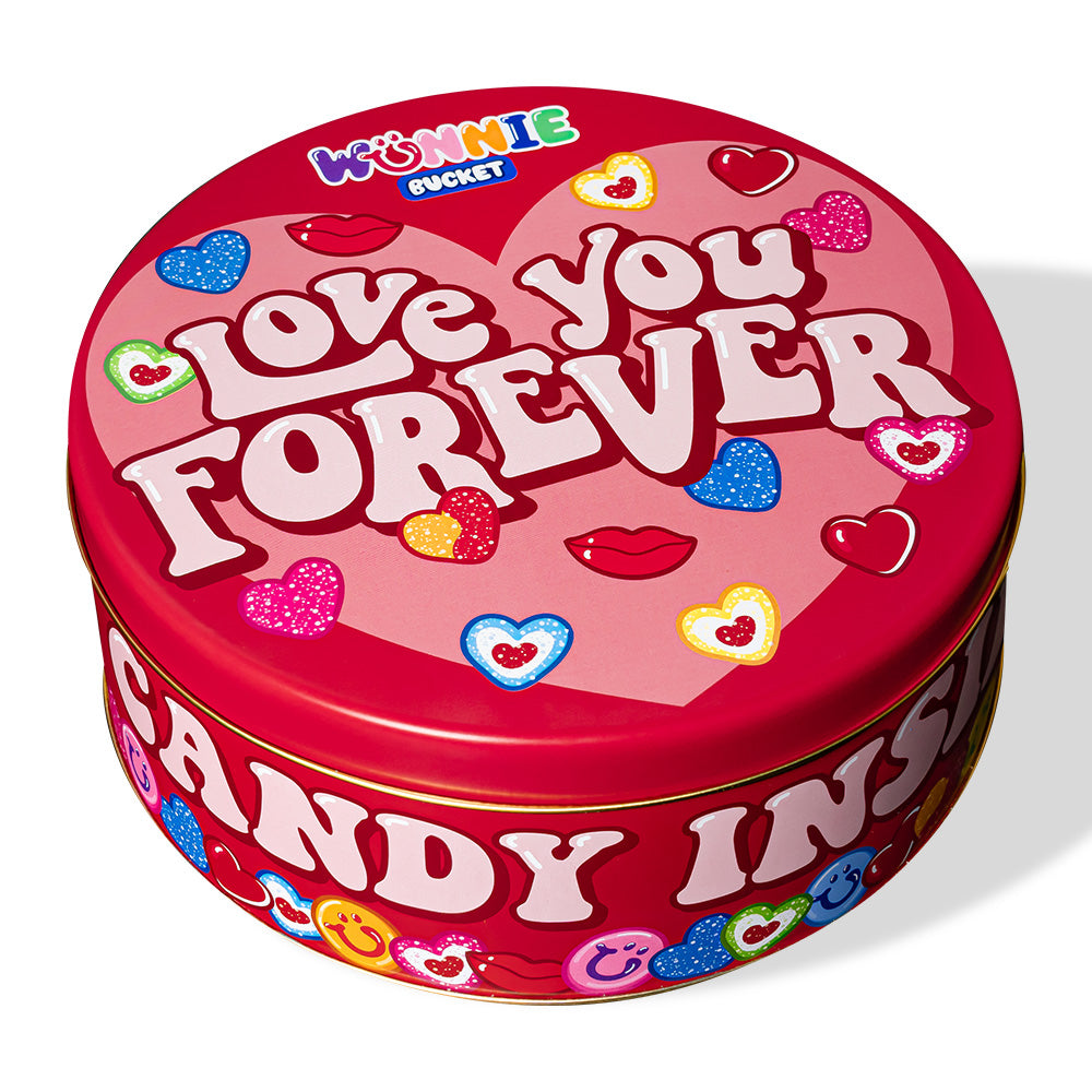 Wunnie Bucket “Love You Forever”, boîte de bonbons gélifiés à composer avec les saveurs préférées de votre moitié - 2 kg 