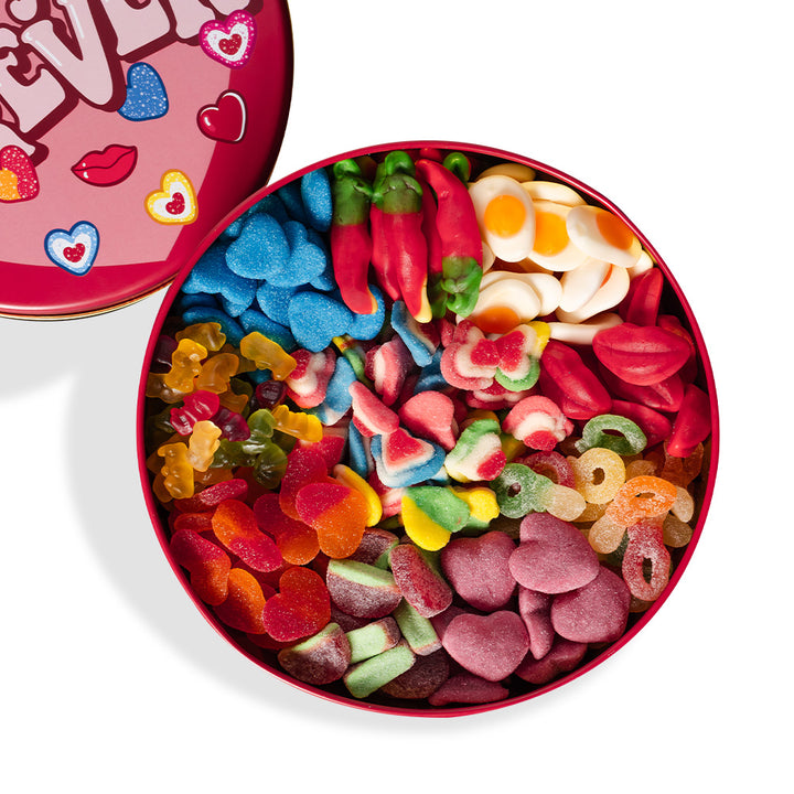 Wunnie Bucket “Love You Forever”, boîte de bonbons gélifiés à composer avec les saveurs préférées de votre moitié - 2 kg 