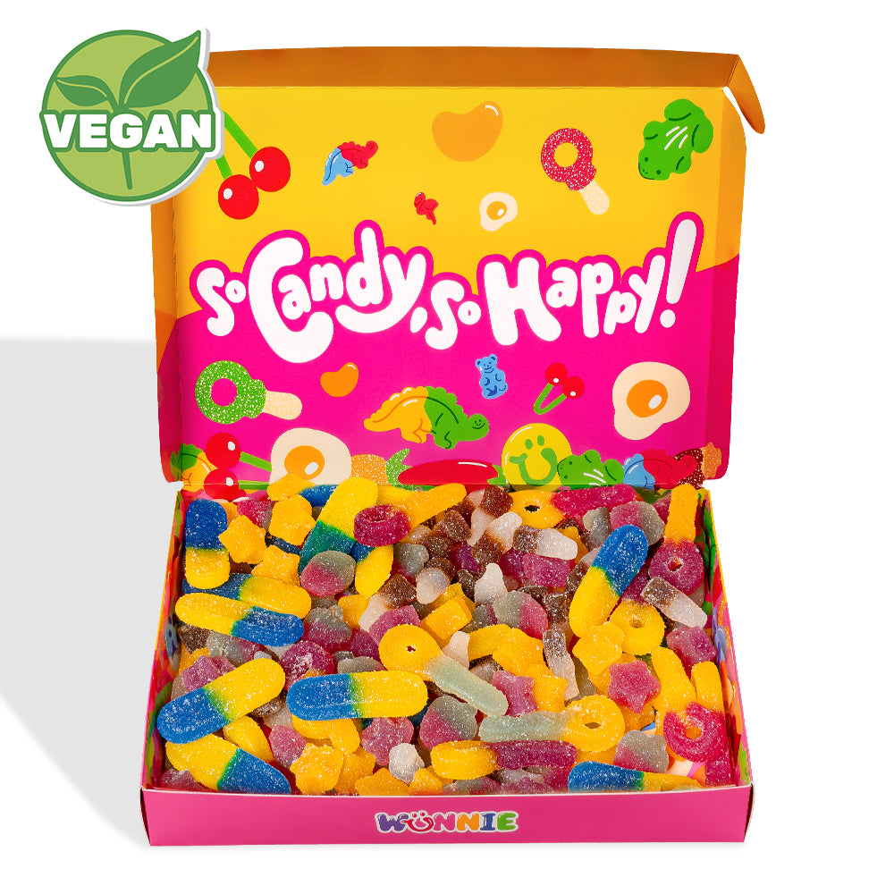 Wunnie box Vegan, la Candy box originale avec des bonbons gélifiés véganes - 1 kg 