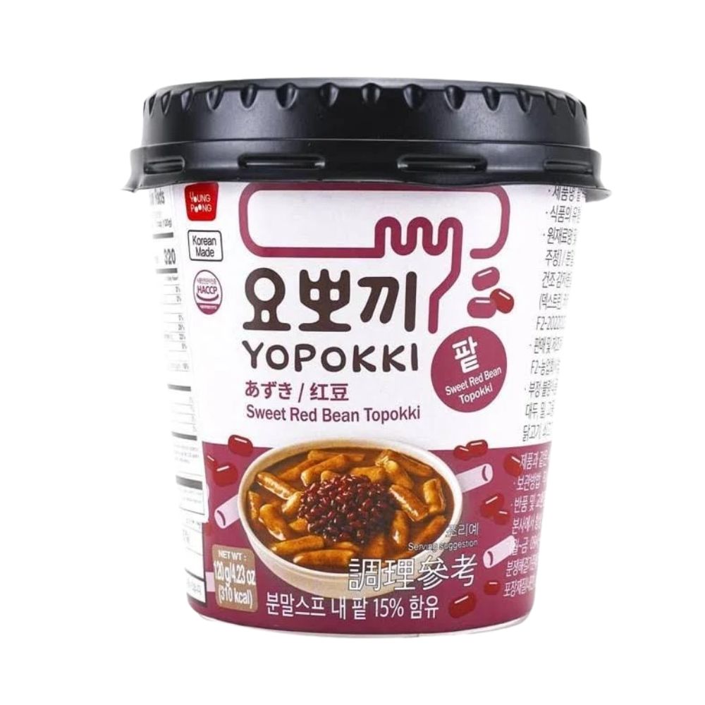 Yopokki Topokki Sweet Red Bean, topokki al gusto di fagioli rossi da 120g