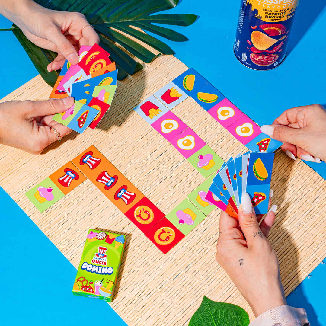 American Uncle Jeu de dominos, ensemble de jeu avec 28 tuiles 