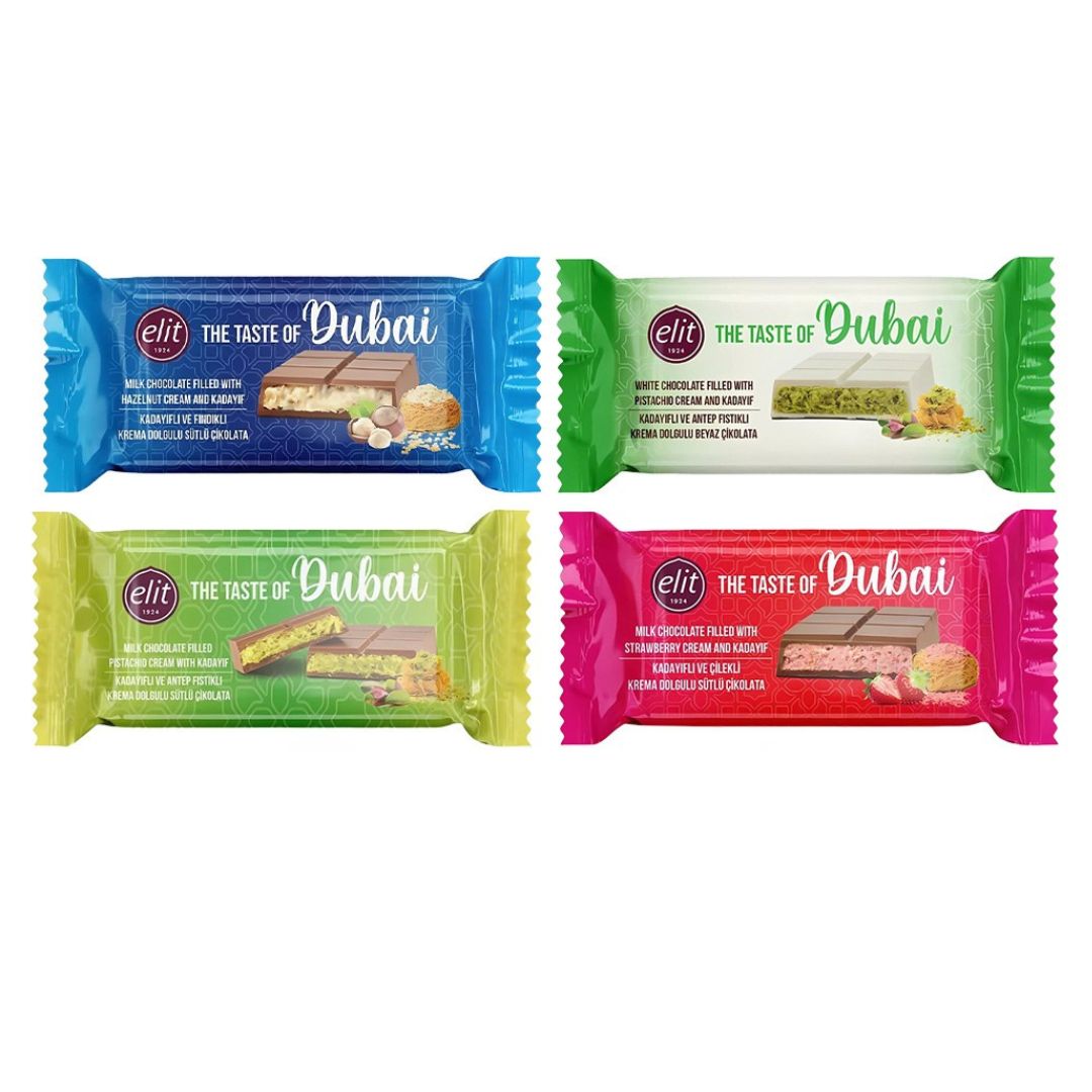 Confezione da 4 Dubai Chocolate in tutti i gusti
