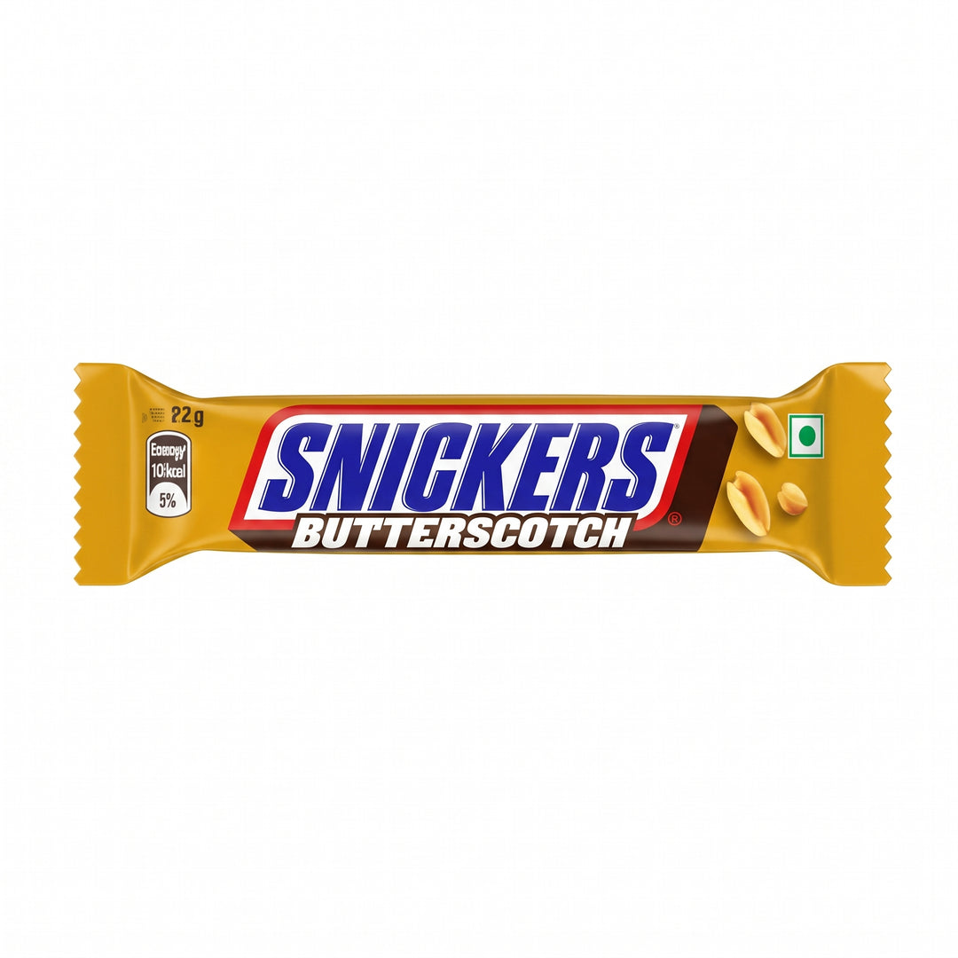 Snickers Butterscotch, barre chocolatée aux cacahuètes et au caramel au goût de butterscotch de 22 g 