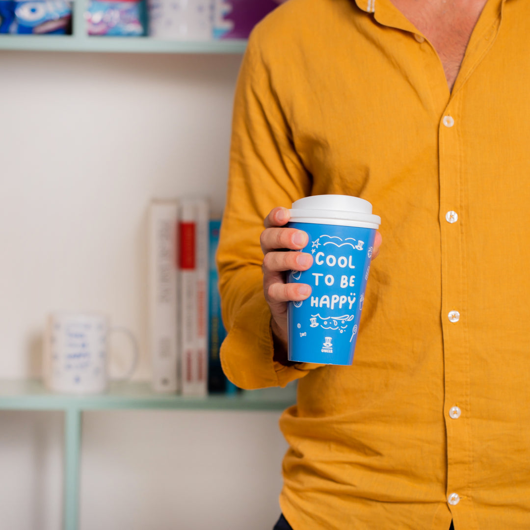 Tasse thermique Cool to be Happy, gobelet thermique de 350 ml avec couvercle à vis 15,5 x ø 9,5 cm 