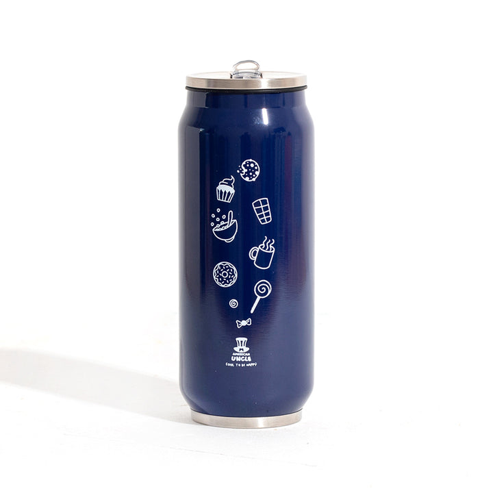 Bouteille Cool to be Happy, bouteille en acier bleu de 500ml avec paille antibactérienne intégrée 