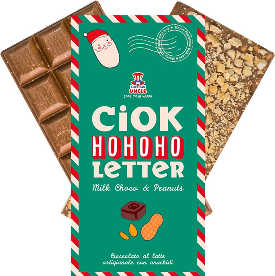 ChocoLetter Milk Choco & Peanuts, tablette de chocolat au lait artisanal avec cacahuètes de 100g 