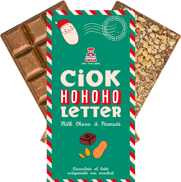 ChocoLetter Milk Choco & Peanuts, tablette de chocolat au lait artisanal avec cacahuètes de 100g 