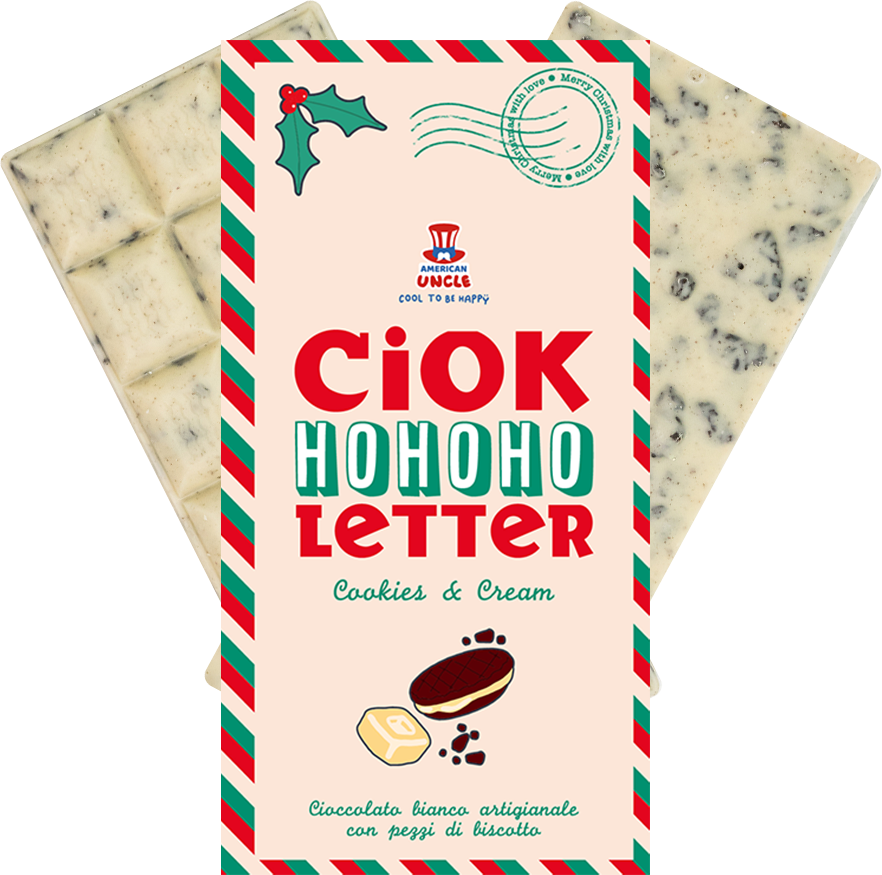 ChocoLetter Cookies & Cream, tablette de chocolat blanc artisanal avec morceaux de biscuit de 100g 