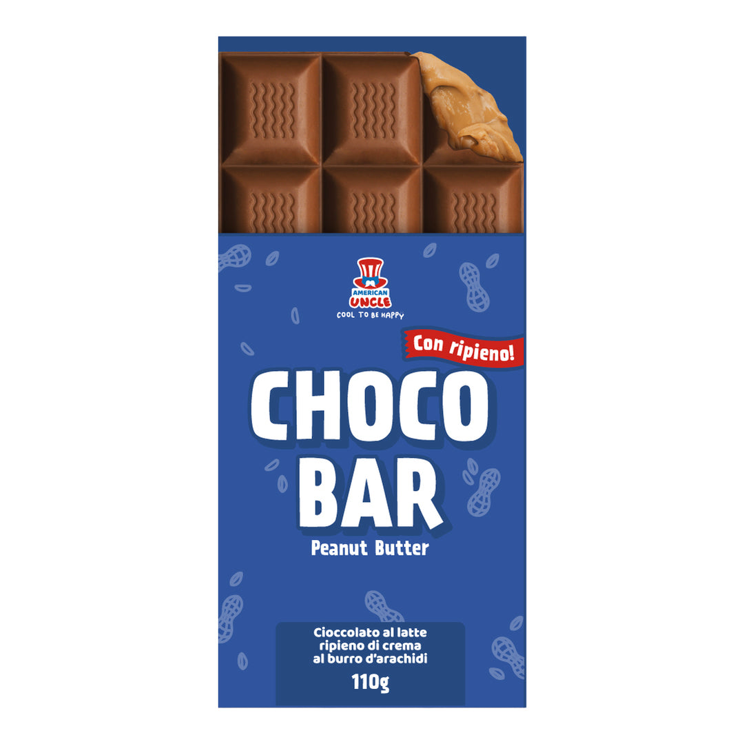 Choco Bar Peanut Butter filled, chocolat au lait fourré à la crème de beurre d'arachide de 110g 