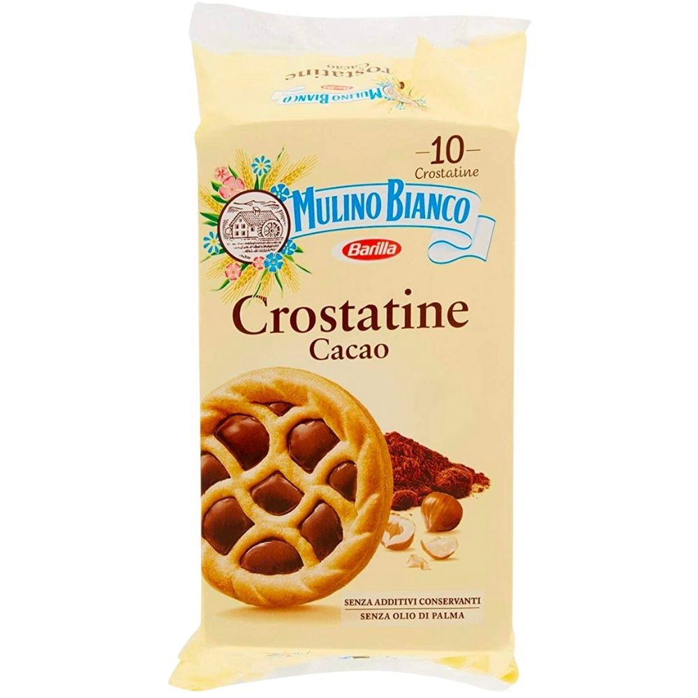 Tartelettes au cacao Mulino Bianco, petits gâteaux de pâte sablée de 400g 